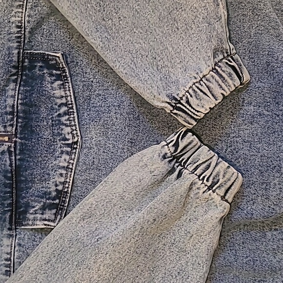 Boohoo Denim Quarter-Zip Pullover Jacket Sz 8 Cotton Dropped Shoulders Boxy - Picture 5 of 13